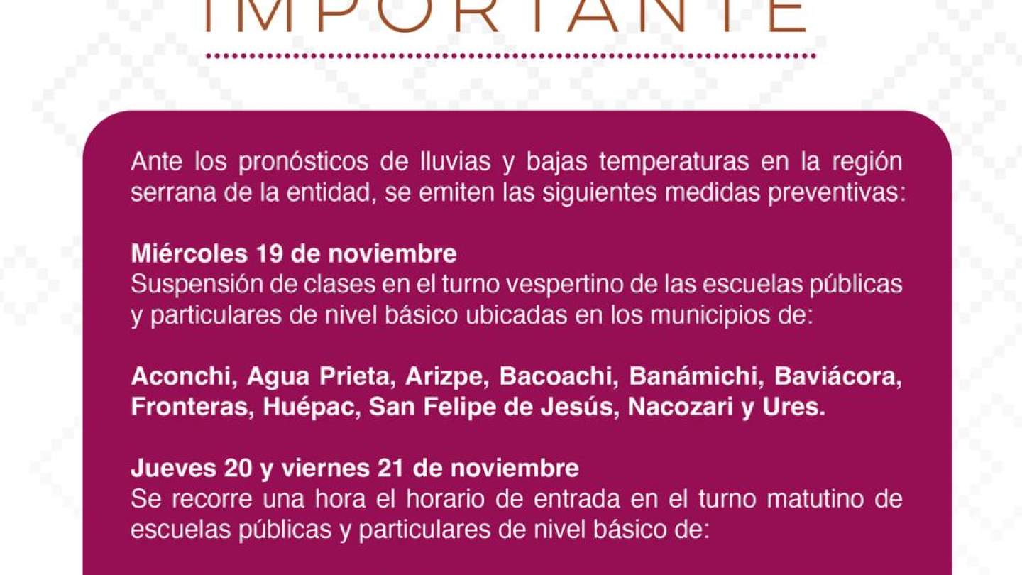 Se emiten recomendaciones ante pronósticos de lluvias y bajas temperaturas: SEC