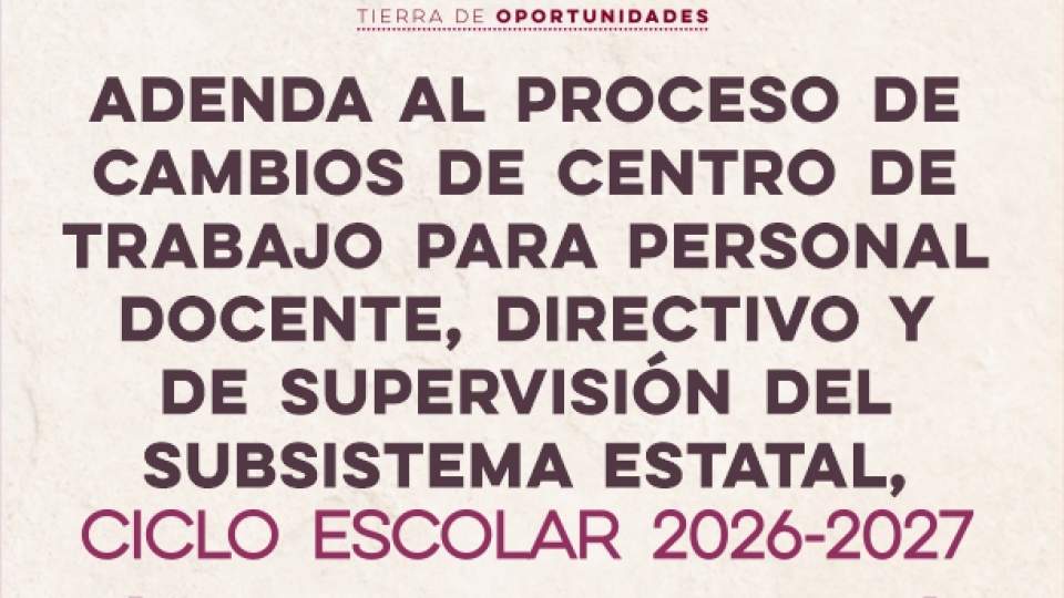 ADENDA a la Convocatoria de Cambios de Centro de Trabajo ciclo 2026 – 2027