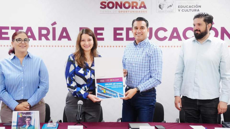 Alianza histórica entre el Gobierno de Sonora y Microsoft para capacitar a 350 mil personas en habilidades de IA: SEC